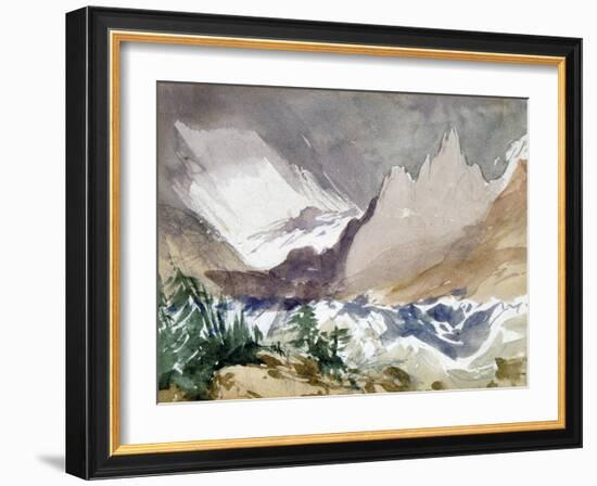 Swiss Mountain Landscape, 19th Century-John Ruskin-Framed Giclee Print