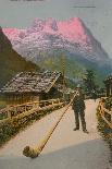 Postcard of an Alphorn Blower, Sent in 1913-Swiss photographer-Laminated Giclee Print
