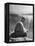 Swiss Psychiatrist Dr. Carl Jung Sitting on Stone Wall Overlooking Lake Zurich-Dmitri Kessel-Framed Premier Image Canvas
