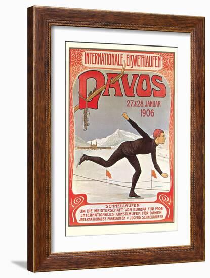 Swiss Speed Skating Poster, Davos-null-Framed Art Print