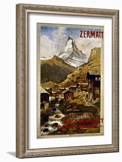 Swiss Travel Poster, 1898-null-Framed Giclee Print