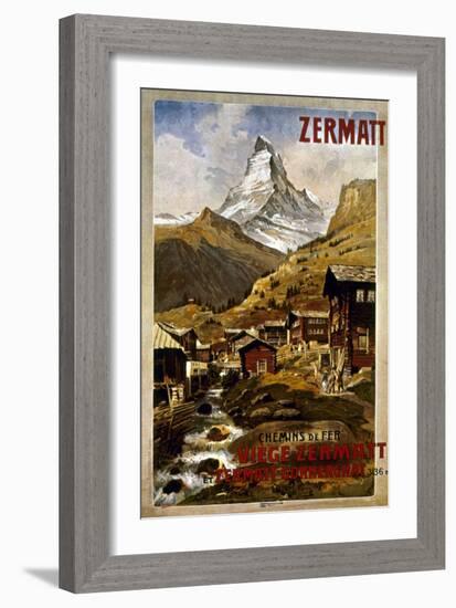 Swiss Travel Poster, 1898-null-Framed Giclee Print