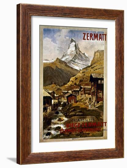Swiss Travel Poster, 1898-null-Framed Giclee Print