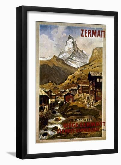 Swiss Travel Poster, 1898-null-Framed Giclee Print