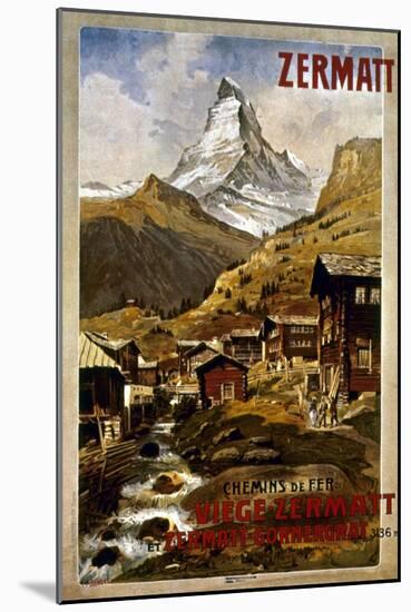 Swiss Travel Poster, 1898-null-Mounted Giclee Print