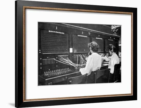 Switchboard Operators at Work, Early 20th Century-null-Framed Giclee Print
