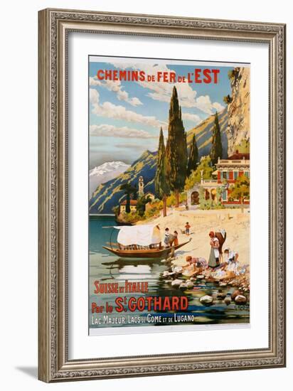 Switzerland and Italy Via St, Gotthard (Suisse Et Italie Par Le St Gothard), 1907-G. Krallt-Framed Giclee Print