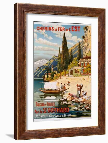 Switzerland and Italy Via St, Gotthard (Suisse Et Italie Par Le St Gothard), 1907-G. Krallt-Framed Giclee Print