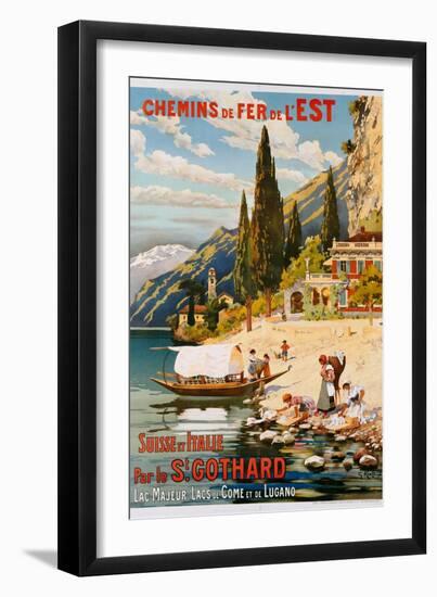 Switzerland and Italy Via St, Gotthard (Suisse Et Italie Par Le St Gothard), 1907-G. Krallt-Framed Giclee Print