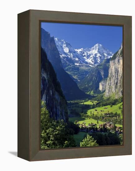 Switzerland, Bernese Oberland, Lauterbrunnen Town and Valley-Michele Falzone-Framed Premier Image Canvas