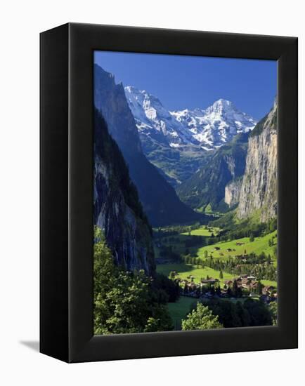 Switzerland, Bernese Oberland, Lauterbrunnen Town and Valley-Michele Falzone-Framed Premier Image Canvas