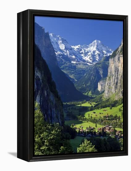 Switzerland, Bernese Oberland, Lauterbrunnen Town and Valley-Michele Falzone-Framed Premier Image Canvas