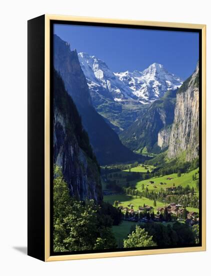 Switzerland, Bernese Oberland, Lauterbrunnen Town and Valley-Michele Falzone-Framed Premier Image Canvas