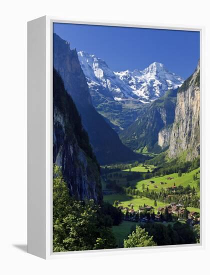 Switzerland, Bernese Oberland, Lauterbrunnen Town and Valley-Michele Falzone-Framed Premier Image Canvas