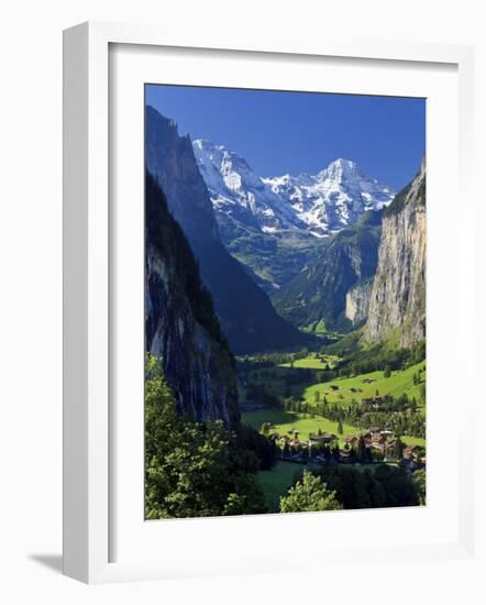 Switzerland, Bernese Oberland, Lauterbrunnen Town and Valley-Michele Falzone-Framed Photographic Print