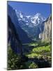 Switzerland, Bernese Oberland, Lauterbrunnen Town and Valley-Michele Falzone-Mounted Photographic Print