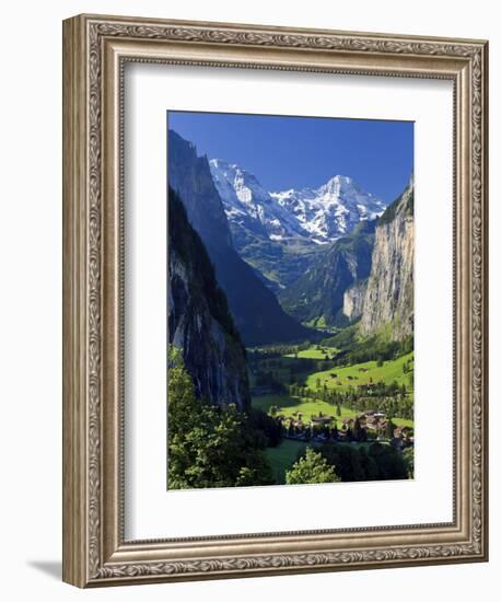 Switzerland, Bernese Oberland, Lauterbrunnen Town and Valley-Michele Falzone-Framed Premium Photographic Print