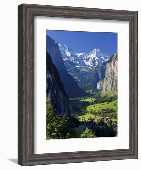 Switzerland, Bernese Oberland, Lauterbrunnen Town and Valley-Michele Falzone-Framed Premium Photographic Print