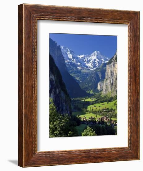 Switzerland, Bernese Oberland, Lauterbrunnen Town and Valley-Michele Falzone-Framed Premium Photographic Print