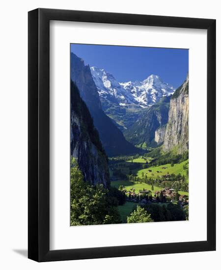 Switzerland, Bernese Oberland, Lauterbrunnen Town and Valley-Michele Falzone-Framed Premium Photographic Print