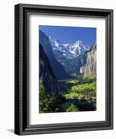 Switzerland, Bernese Oberland, Lauterbrunnen Town and Valley-Michele Falzone-Framed Premium Photographic Print