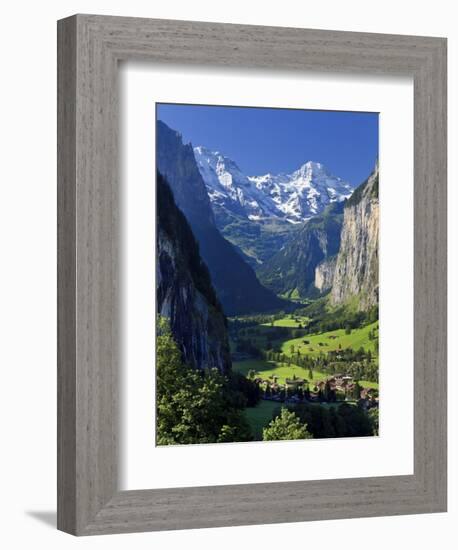 Switzerland, Bernese Oberland, Lauterbrunnen Town and Valley-Michele Falzone-Framed Photographic Print