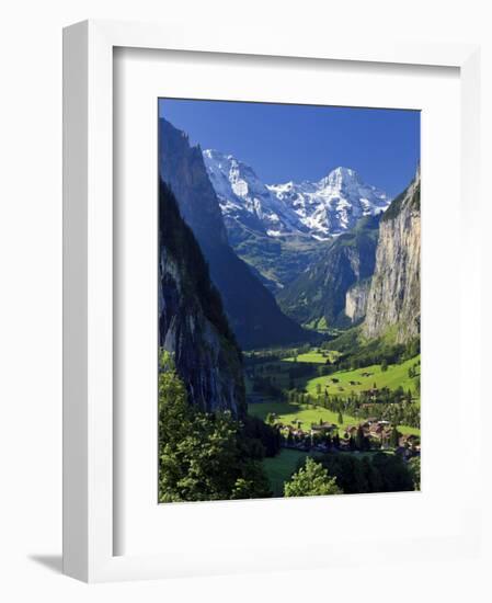 Switzerland, Bernese Oberland, Lauterbrunnen Town and Valley-Michele Falzone-Framed Photographic Print