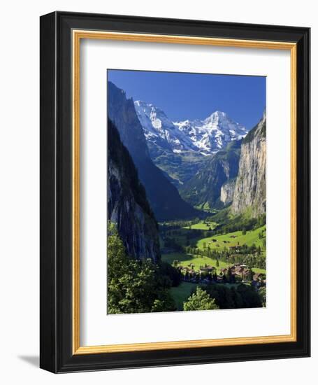 Switzerland, Bernese Oberland, Lauterbrunnen Town and Valley-Michele Falzone-Framed Photographic Print