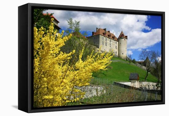 Switzerland, 'Chateau De Gruy?res' in the Swiss Canton Fribourg on a Sunny Spring Day-Uwe Steffens-Framed Premier Image Canvas