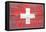 Switzerland Country Flag - Barnwood Painting-Lantern Press-Framed Stretched Canvas