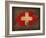 Switzerland Country Flag Map-Red Atlas Designs-Framed Giclee Print