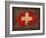 Switzerland Country Flag Map-Red Atlas Designs-Framed Giclee Print