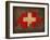 Switzerland Country Flag Map-Red Atlas Designs-Framed Giclee Print