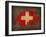 Switzerland Country Flag Map-Red Atlas Designs-Framed Giclee Print