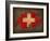 Switzerland Country Flag Map-Red Atlas Designs-Framed Giclee Print