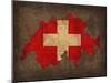 Switzerland Country Flag Map-Red Atlas Designs-Mounted Giclee Print