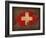 Switzerland Country Flag Map-Red Atlas Designs-Framed Giclee Print
