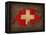 Switzerland Country Flag Map-Red Atlas Designs-Framed Premier Image Canvas