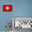 Switzerland Flag Design with Wood Patterning - Flags of the World Series-Philippe Hugonnard-Framed Stretched Canvas displayed on a wall