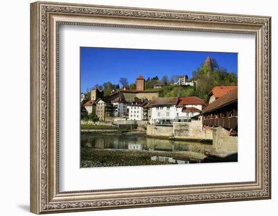 Switzerland, Fribourg on the Sarine River, Cats Tower and Red Tower-Uwe Steffens-Framed Photographic Print