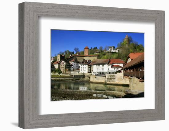 Switzerland, Fribourg on the Sarine River, Cats Tower and Red Tower-Uwe Steffens-Framed Photographic Print