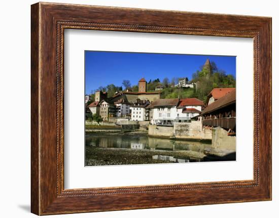 Switzerland, Fribourg on the Sarine River, Cats Tower and Red Tower-Uwe Steffens-Framed Photographic Print