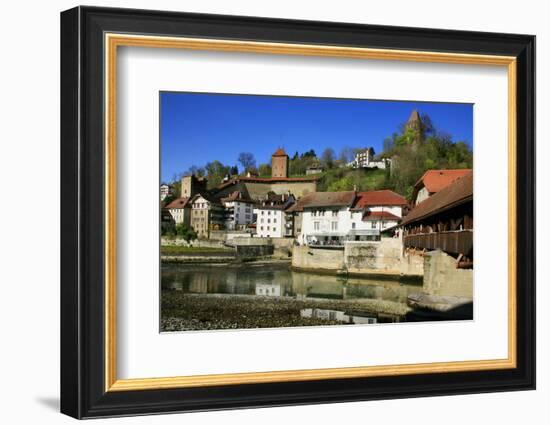 Switzerland, Fribourg on the Sarine River, Cats Tower and Red Tower-Uwe Steffens-Framed Photographic Print