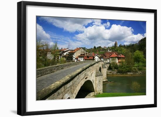 Switzerland, Fribourg on the Sarine River, on the Top Right the Tour Rouge-Uwe Steffens-Framed Photographic Print