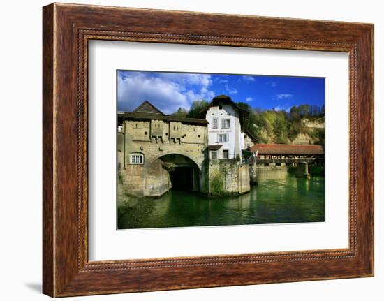 Switzerland, Fribourg on the Sarine River-Uwe Steffens-Framed Photographic Print