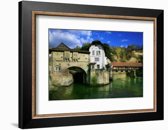 Switzerland, Fribourg on the Sarine River-Uwe Steffens-Framed Photographic Print