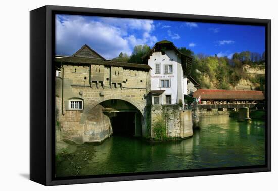 Switzerland, Fribourg on the Sarine River-Uwe Steffens-Framed Premier Image Canvas
