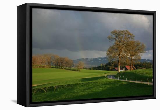 Switzerland, Fribourg, Rain Clouds Passing over the Alpine Upland-Uwe Steffens-Framed Premier Image Canvas