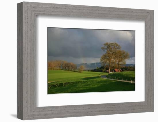 Switzerland, Fribourg, Rain Clouds Passing over the Alpine Upland-Uwe Steffens-Framed Photographic Print