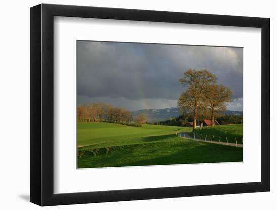 Switzerland, Fribourg, Rain Clouds Passing over the Alpine Upland-Uwe Steffens-Framed Photographic Print